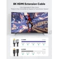 thumbnail image 2 of Highwings 8K Extender Cable, Short 4K@120Hz Extension Male to Female Adapter Compatible with Xbox One S 360 PS5 PS4 Roku TV Stick Blu Ray P, 2 of 5