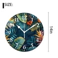 thumbnail image 2 of 14 Inch Wall Clock Battery Operated Silent Clock Decorative for Office, Kitchen, Outdoor, Living Room，Tropical Leaves of Palm Tree Cute, 2 of 4