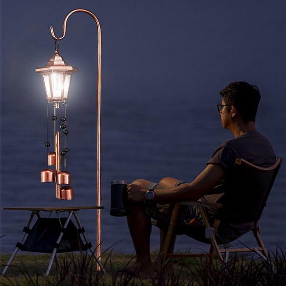 Solar Hexagonal Wind Chime Light, Outdoor Courtyard Decoration Hook Pendant, Auto Lighting Holiday Gift, Present for Parents