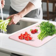 FXMLRLK 1 Pack Microfiber Dish Drying Mat, Absorbent Kitchen Counter Mat, Dish Drying Pad for Dishes, Utensils, Pots and Pans,14.96 x 19.69 Light Gray