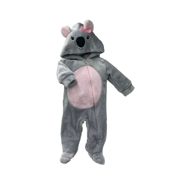 Mamleuco con Gorro Bordado Kiss Koala Gris Baby Kisses Mameluco2344