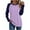 021 Purple, variant on Womens Baseball Tee 3/4 Sleeve Fashion Crewneck Tops Color Block Blouse Casual Raglan Shirt