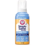 ARM & HAMMER Simply Saline Daily Care Drug-Free Mist for Nasal Congestion Relief, 3.1 oz