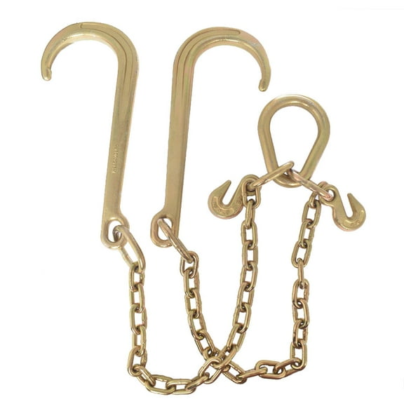 Tow Chain J-hooks V-chain Flatbed Truck Rollback Wrecker Carrier 5/16" X 2' G70