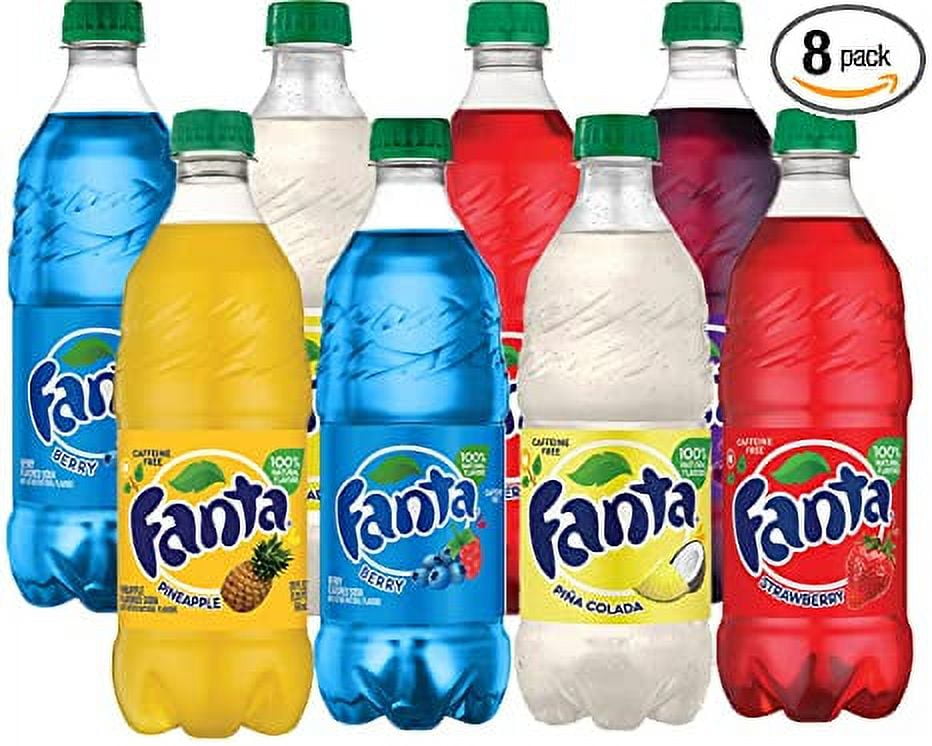 Fanta Variety 20 Ounce Case of 8 - Peach, Strawberry, Pineapple, & Grape