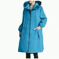 thumbnail image 3 of Godom Women Waterproof Raincoat Long Hooded Windbreaker Trench Jacket Plus Size Zipper Jacket Rain Jackets 2025, 3 of 7