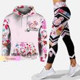 thumbnail image 1 of Conjunto de pantalones deportivos 3D para mujer, conjunto deportivo de Yoga, ropa deportiva de moda rosa, sudadera esencial con capucha, top para mujer 2024, 1 of 5