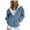 Blue, variant on FINALGANG Women Versatile Sweatshirts Solid Color Long Sleeve Drawstring Hoodie Full Zip Top With Pocket Adult Durable Sunsuit Clothes
