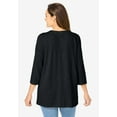 thumbnail image 2 of Woman Within Plus Size Lace-Up Three-Quarter Sleeve Tee, 2 of 6