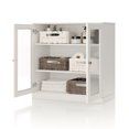 thumbnail image 4 of 100% Solid Wood 32" Bathroom Cabinet with Frosted Glass Doors and Adjustable Shelves, 4 of 5