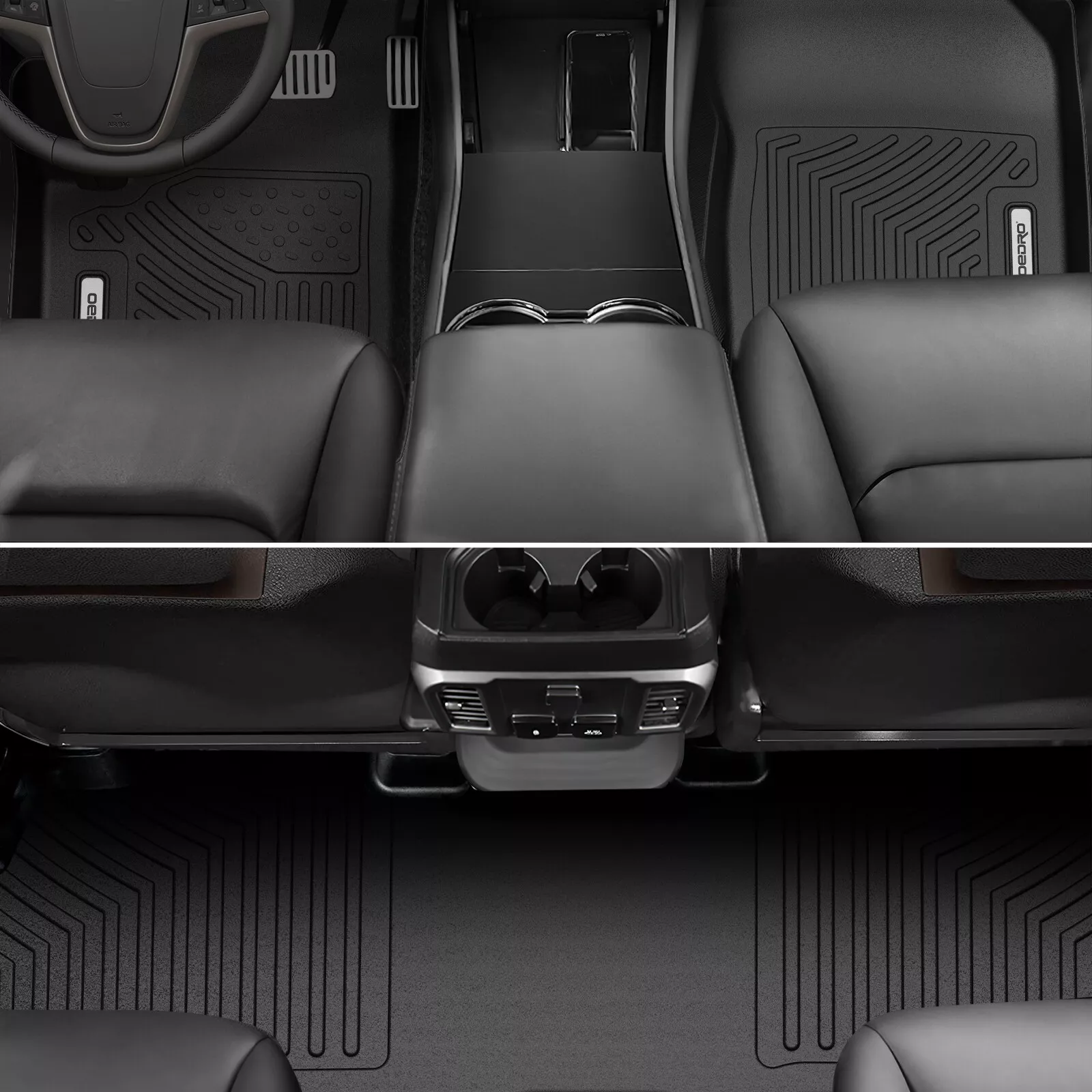 RVNI Front and Rear 3-Piece Floor Mats for 2018-2023 2024 GMC Terrain TPE All-Weather 1st and 2nd Row Full Set Liners