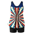 thumbnail image 5 of Enjoytime 4Th Of July Tummy Control Swimsuit Two Piece Bathing Suit Independence Day Print Strappy Back Set Holiday Tankini Top With Boyshorts Women Swimwear, 5 of 6
