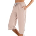 thumbnail image 2 of Delayuji Womens Capri Pant Loose Fit Casual High Waisted Lightweight Baggy Yoga Pants With Pockets Summer, 2 of 5