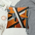 thumbnail image 2 of Nawypu  Orange Black Throw Pillow Covers Stripes Design Retro Decorative Polyester Pillow Cases Square Pillocases for Bed Sofa, 2 of 5