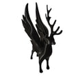 thumbnail image 3 of Figura de ciervo alado, ciervo alado de invierno, decoración de escritorio, adorno navideño Negro, 3 of 9