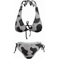thumbnail image 5 of SKQIT Women's Cow Bikini Sets 2 Piece Bathing Suits Sexy Halter Bikini Swimsuits Side Tie Thong Bottom Swimwear, 5 of 7