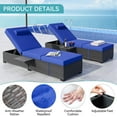 thumbnail image 4 of GloryStar Outdoor Patio Chaise Lounge Chairs, Set of 2 Adjustable Rattan Loungers with 6 Positions and Storage Table, 4 of 7
