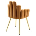 thumbnail image 5 of Modway Viceroy Performance Velvet Dining Chair Set of 2 in Gold Cognac, 5 of 9