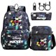 thumbnail image 1 of New Mickey Minnie Mouse 3Pcs USB Anti-theft Lock Boy Girl Kids School Book Bags Travel Backpack Shoulder Bag Pen Bag, 1 of 4