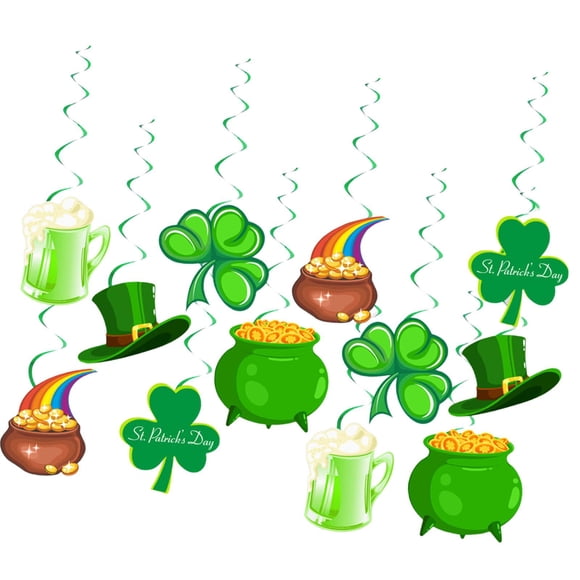 Kit de 12 decoraciones para Día de Patricio: sombreros, accesorios fotográficos resistentes, cerveza para colgar, para inauguración de casa,