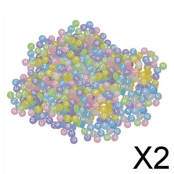 2x 200 cuentas acrílicas Soledad con agujero de Números alfabéticos Sueltas para Regalos Hechos a mano pulseras llaveros 2 piezas