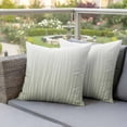 thumbnail image 2 of Outdoor Waterproof Pillow Covers Sage Green White Stripes Decorative Throw Pillow Protectors,Pillowcase Cushion Cases for Patio Sofa Garden Couch,18x18in,Pack of 2, 2 of 14