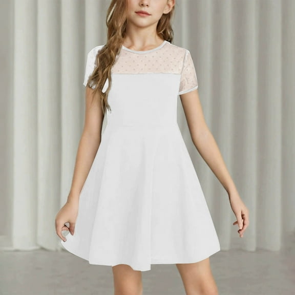 Girl Dresses Summer Birthday Dress Girls Kids Girls Dress Up Clothes 7-8 Years