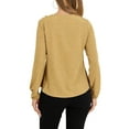 thumbnail image 4 of INSPIRE CHIC Women's Valentine's Day Ruffle Neck Long Sleeve Blouse Shirts M Khaki-Dots, 4 of 7
