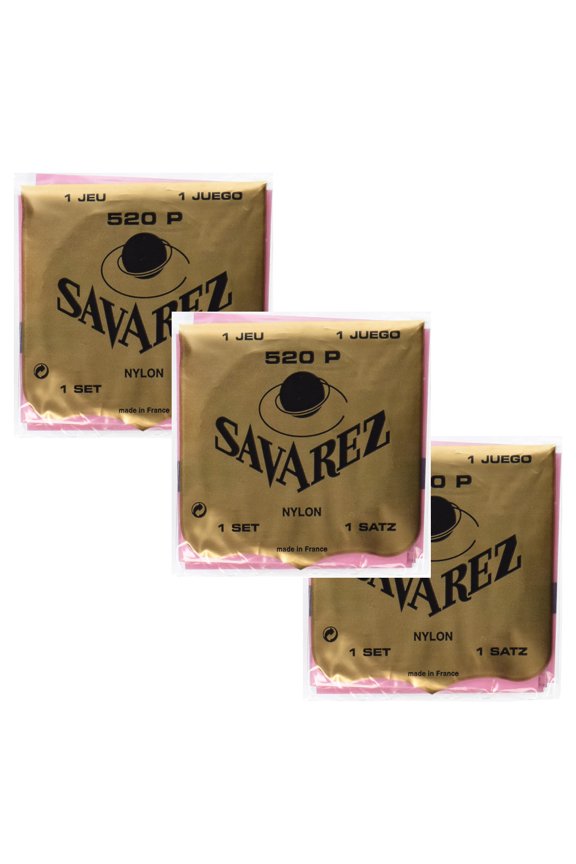 Guitar Strings 3-Pack Nylon 520P High Tension Wound 2nd 3rd Red Card