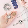 thumbnail image 3 of 1box ID Badge Lanyard 1 Box 6Pcs 3 Sets Stainless Steel Necklace Chain & Snap Button Base Charms (Heart Wings Flower) Cute Breakaway Chic Lanyards for Women Badge Holder Keys, 3 of 8