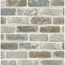 Seabrook Designs  Washed Faux Brick Prepasted Wallpaper - 20.5 in. W x 33 ft. L