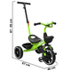thumbnail image 4 of Triciclo para Niños con Bastón Torreta con Luz y Sonido Pedales Desmontables Posapiés Plegables Apto desde 2 años o hasta 25 kg - Verde, 4 of 7