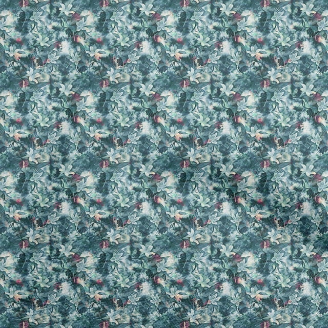 oneOone Cotton Poplin Teal Blue Fabric Abstract Bird Sewing Craft Projects Fabric Prints By Yard 42 Inch Wide