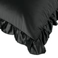 thumbnail image 6 of PiccoCasa 2Pcs Satin Pillowcases Ruffled Pillow Shams, King Black, 6 of 8