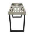 thumbnail image 5 of GDF Studio Joa Outdoor Acacia Wood Dining Bench, Brushed Light Gray and Black, 5 of 6
