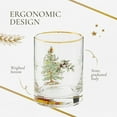 thumbnail image 6 of Spode Christmas Tree 14oz Double Old Fashioned Glasses, Set of 4 - Festive Holiday Drinkware with Rustic Christmas Design, Excellent for Whiskey at Holiday Gatherings and Cozy Celebrations, 6 of 7