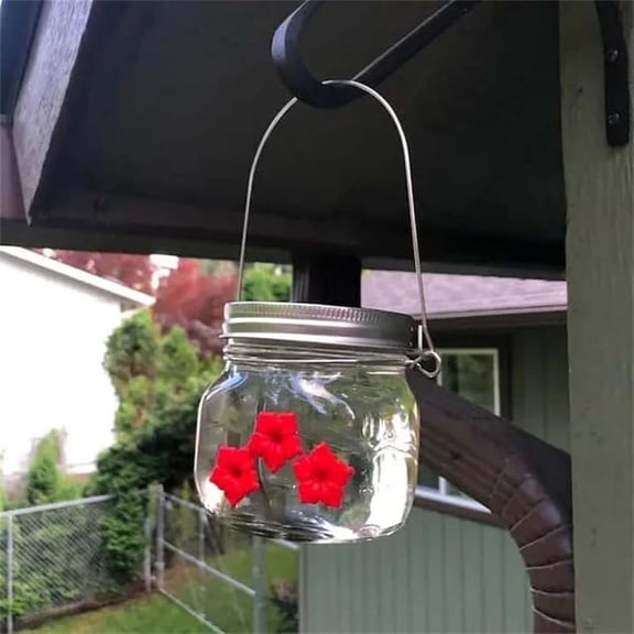 Fwttom Hummingbird Feeders for Outdoors, Portable Hanging Outdoor Bird Feeder with Three Ports for Garden Yard Patio Decor