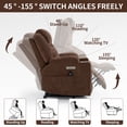 thumbnail image 5 of Power Lift Recliner Chair, 350LB Capacity with Massage and Heat, USB Charging, Cup Holders, Elderly Chair for Living Room, Brown Chenille, 5 of 12