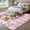 Pink, variant on Round Area Rug 7 Ft, Easter Bunny Washable Non-Slip Circle Carpet for Living Room/Bedroom, Spring Easter Eggs Chick Floral Blue Check Low-Profile Large Runner Mat Collection Rugs for Indoor
