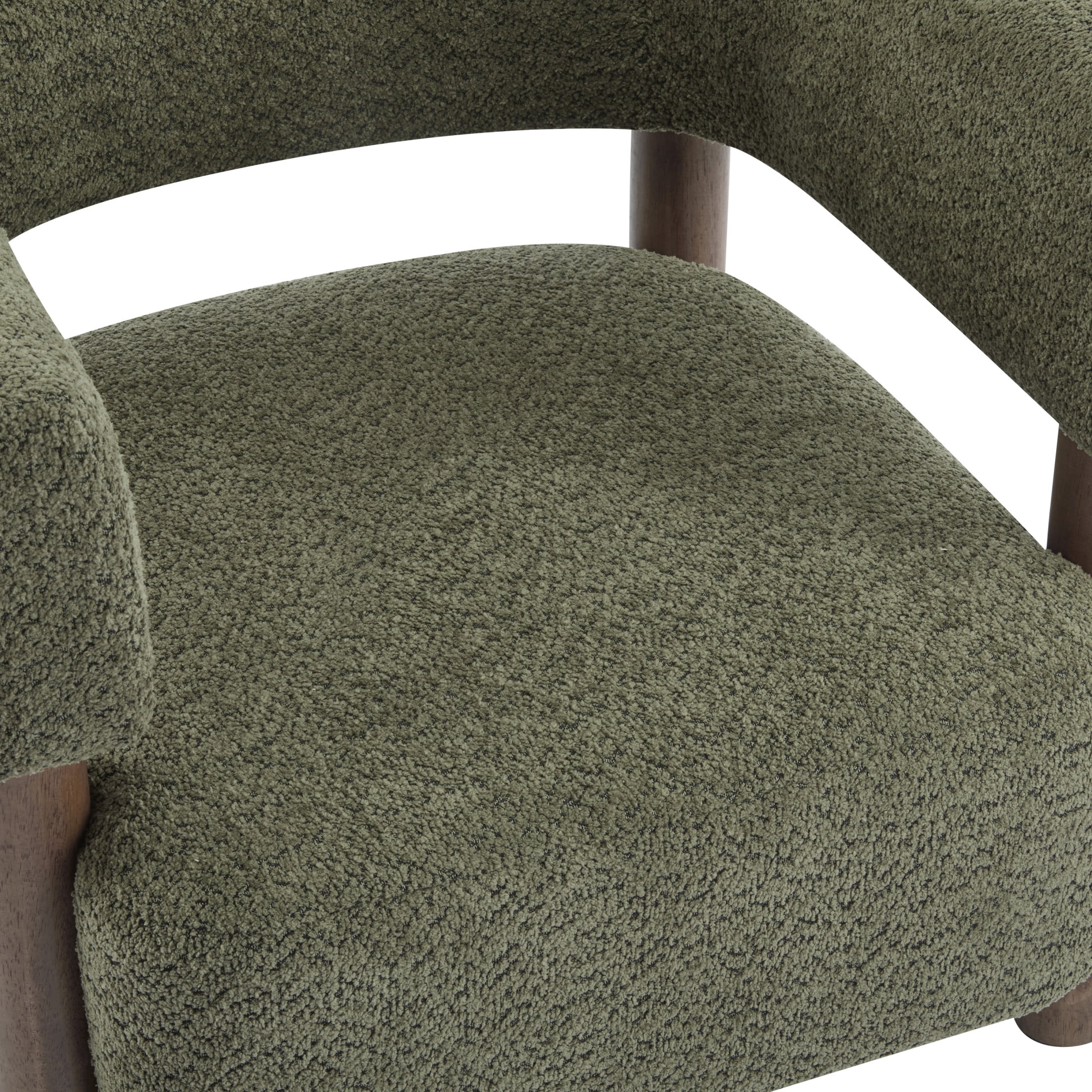 Christopher Knight Home Modern Boucle Upholstered Accent Chair, Lounge Chair with Solid Wood Legs, Green