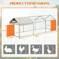 thumbnail image 2 of Large Metal Chicken Coop Chicken Run with Cover, Portable Poultry Cage Walk in Hen House, Outdoor Backyard Farm Animal Enclosure Crate Pet Playpen Exercise Pen for Rabbit Duck, 2 of 7