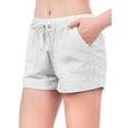 thumbnail image 3 of MixMatchy Women's Double Pocket Contrast Waistband Tencel Shorts, 3 of 7