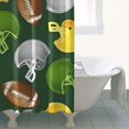 thumbnail image 4 of Green Football Helmets and Balls Pattern Shower Curtain 36"x72" ,Bathroom Decorative Shower Curtains Set with 12 Hooks,Modern Waterproof Washable Shower Curtain, 4 of 6