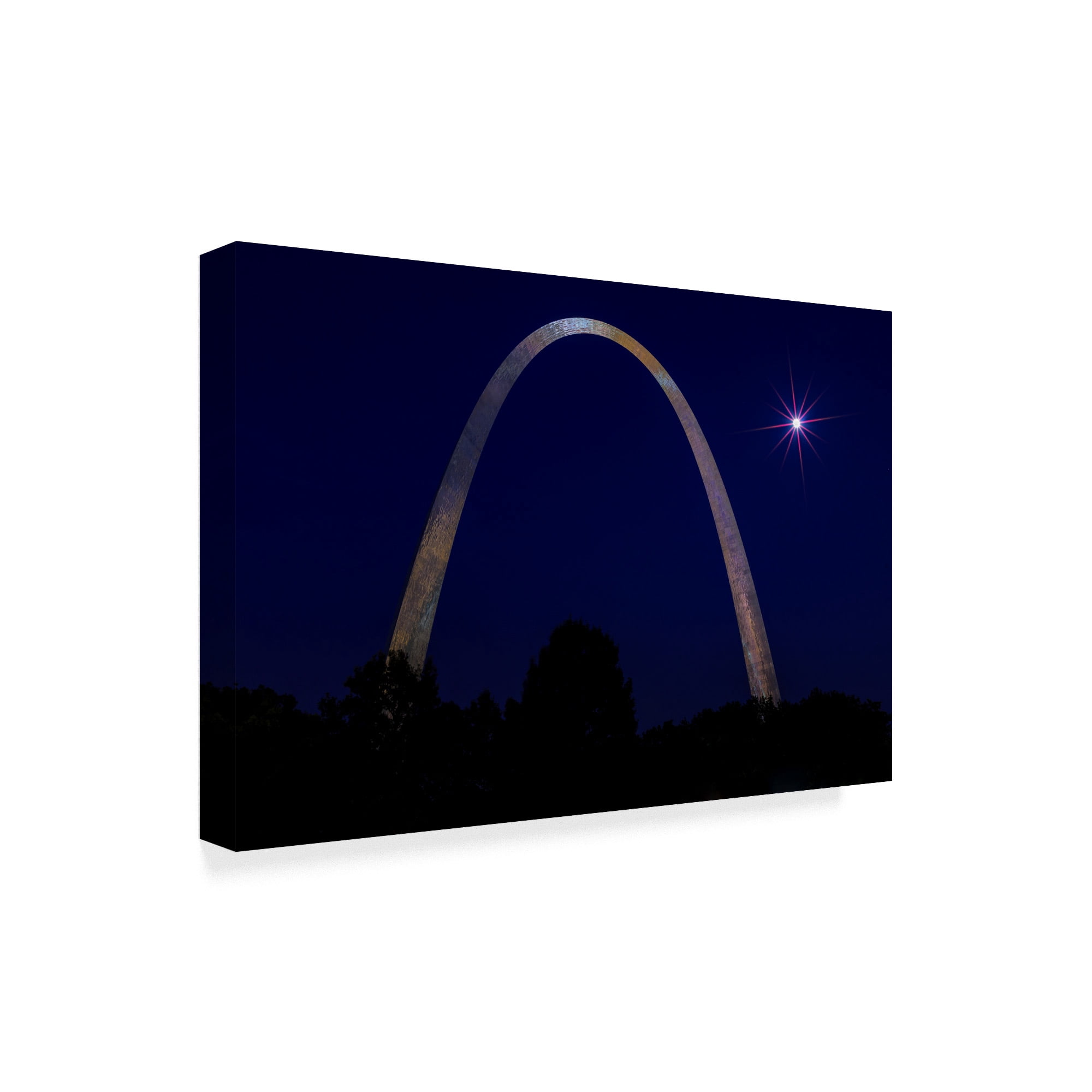 Trademark Fine Art 'St. Louis Arch With Starburst Moon' Canvas Art by Galloimages Online