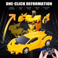 thumbnail image 3 of Coche teledirigido transformable 2 en 1, para niños y niñas de 3 a 12 años, robot deformable, amarillo, 3 of 5