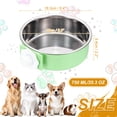 thumbnail image 2 of Uxcell Crate Dog Bowl, Removable Stainless Steel Pet Cage Hanging Anti-overturn Food Water Feeder Cage Cup (Round, Green, 25.3oz), Intended for Puppies/Cat/Rabbit/Bird, 2 of 7