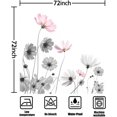thumbnail image 6 of Pink Gray Daisy Flowers Shower Curtain, Simple and Fresh Elegance Floral Plants Cloth Rustic Farmhouse Bathroom Decor Sets, Durable Fabric Waterproof Bathtubs Curtains with 12 Hooks 72x72 White, 6 of 6