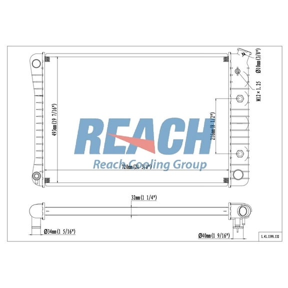 REACH 41-1599 Radiator for Chevrolet / GMC, Automotive Radiator Replacement Part