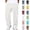 04# White, variant on Mens Casual Corduroy Pants Lightweight Elastic Waist Drawstring Pants Straight Baggy Pants with Pockets Navy L