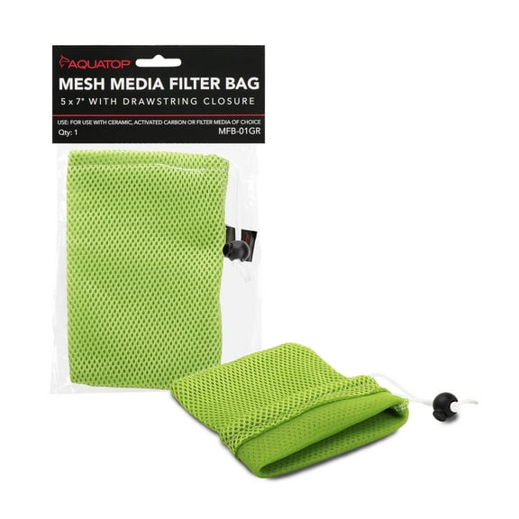 AQUATOP MFB-01GR 5"x7" Mesh Filter Media Bag with Drawstring